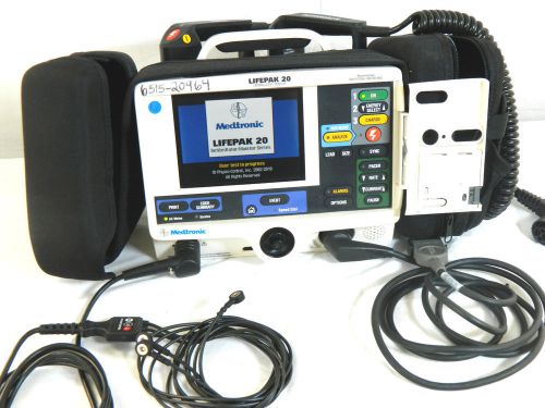 LifePak 20 ECG Paddles Battery Monitor 3 Leads ECG Paddles Battery