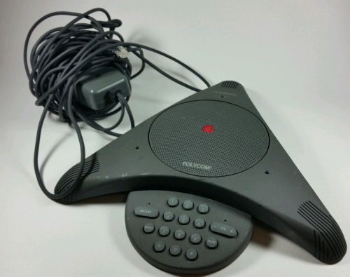 Polycom Soundstation EX Conference Phone 2201-03309-001 Unit &amp; Adopter, Tested