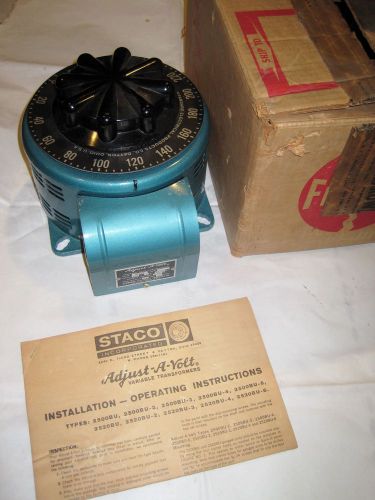 Staco Adjust-A-Volt Model 2520B Variable Auto Transformer  &#034;Never Used&#034;
