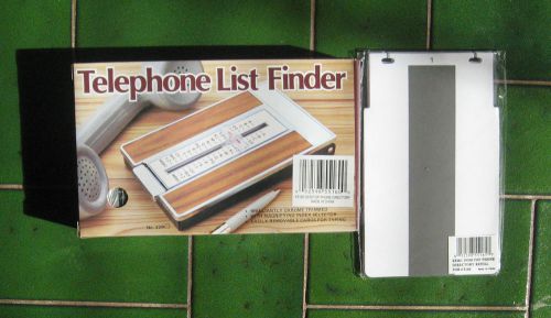 TELEPHONE LIST FINDER AND REFILLS NEW CHROME FINISH GREAT DESK ACCESSORY