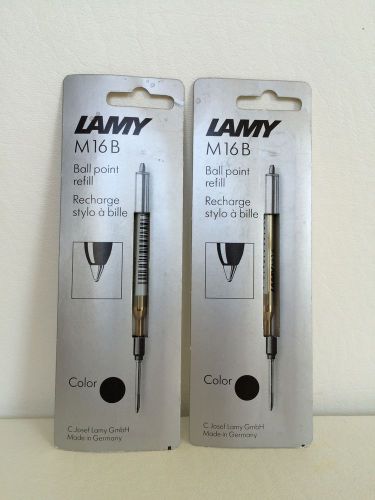 2 LAMY M16B BLACK Ball Point Pen Refill Cartridges - New