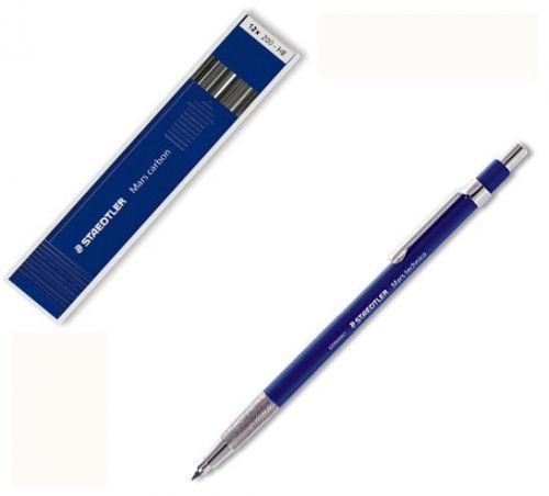 STAEDTLER 780C Mars Technico Lead Holder Clutch Pencil Carbon HB 2mm Leads SET