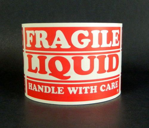 1 ROLL, 500 LABELS, FRAGILE  LIQUID, SIZE 5X3 Inches L013A