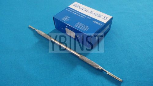 DOUBLE ENDED SIEGEL SCALPEL HANDLE #3 #4 +20 STERILE SURGICAL BLADES #12 #25