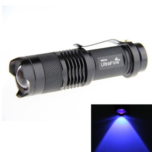 New mini led flashlight torch focus zoom uv light lamp camping portable hunting for sale