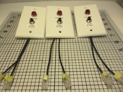 Lot of 3 IOTA Emergency Light Push-to-Test w/ Red Pilot Light and White Wall Pla