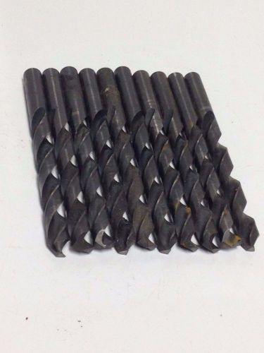 Lot of 10 size 3/8&#034; usa made high speed steel machining drill bits us #18 for sale