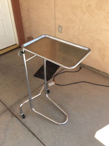 Mobile Mayo Stainless Steel Tray Stand Medical Doctor Tattoo Spa Salon Equipment