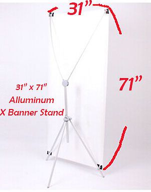 Aluminum X Banner Stand 31&#034; x 71&#034; w/Free bag, Trade Show Display X-Banner