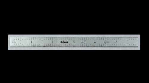 TOOL Vintage Pickett 33E 6” Stainless Steel RULE w/ Fraction to Decimal Table