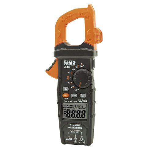 NEW KLEIN TOOLS CL800 DIGITAL CLAMP METER, AC/DC AUTO-RANGING 600A