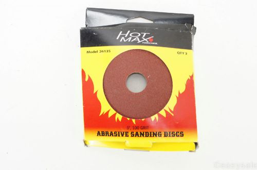 Hot Max 26135 5-Inch 100 Grit Abrasive Sanding Disc with 7/8-Inch Hole, 3-Pack