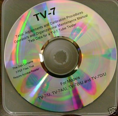 TV-7 Tube Tester Test Data, Calibration, GM Conversion Chart &amp; More CDrom