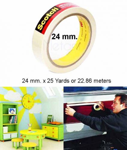 24 mm. SCOTCH MASKING TAPE Painting Spray Car Repair Office Paper Glue Adhesive