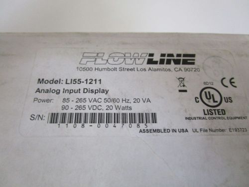 FLOWLINE ANALOG INPUT DISPLAY CONTROLLER LI55-1211 *NEW IN BOX*
