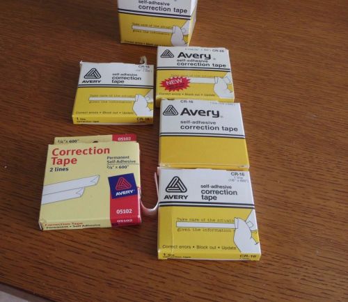 Lot of Avery Self Adhesive Correction Tape 05102 CR-26 * 2/6&#034; X 600&#034;; CR16