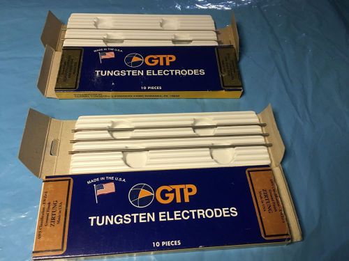 Qty. of (5) 7&#034; 3/32&#034; GTP Tungsten welding electrodes (3 Zirtung and 2 Lanthana)