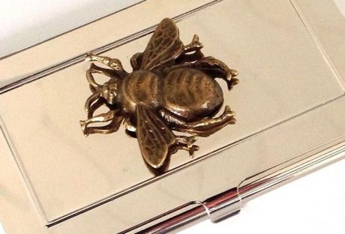 BUSINESS CARD CASE - HONEY BEE - STAINLESS STEEL