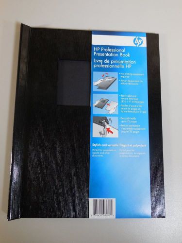 HP Black Professional Presentation Book Holds Up To 75- 8 1/2&#034; X 11&#034; pages NEW