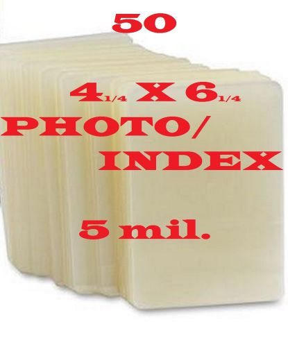 (4-1/4 x 6-1/4 5 mil 50 PK  Laminating Laminator Pouches Sheet Photo Video