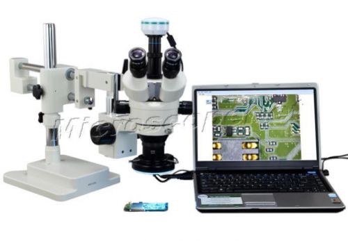 90x boom stand stereo zoom 144 led ring light microscope+2mp usb digital camera for sale