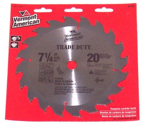 Vermont American 27170 - 7-1/4 20-T Carbide Tipped Saw Blade