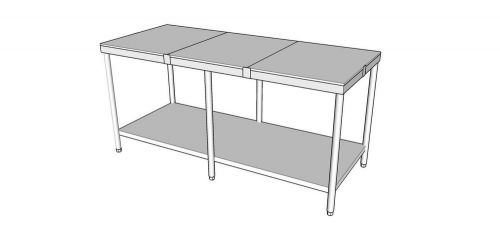 30&#034; X 72&#034; STAINLESS WORK TABLE W/ UNDERSHELF &amp; 1/2&#034; POLY TOP - CT-P306-2