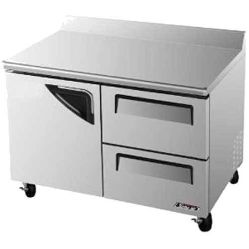 Turbo TWF-48SD-D2 Worktop Freezer, 2 Sections (1 Door, 2 Drawers), 48-1/4&#034; Wide,