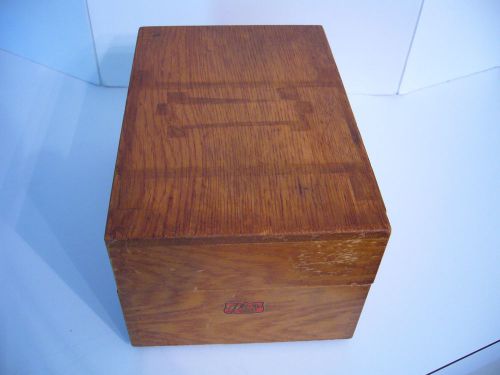 WEIS Vintage Card File Box, Wooden Dovetailed . Monroe Mich.Office Card File