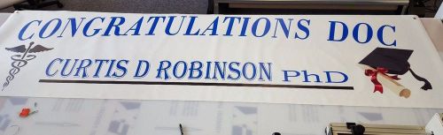 Congratulations Graduation Custom Printed Vinyl Banner 30&#034; x 96&#039; White Banner