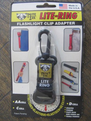 Flashlight Clip Adapter Nite Ize Brand Lite-Ring Black Nylon New