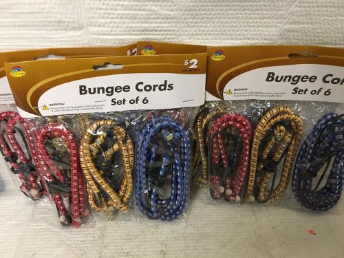 24 BUNGEE CORDS ~ 8 EACH SIZE 12&#034; 18&#034; 24&#034; ~ FOUR PACKS OF SIX CORDS ~ GREAT DEAL
