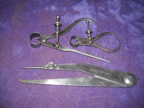 Lot of 3 vintage l.s. starrette calipers..1-inside and 2-others...l@@k for sale