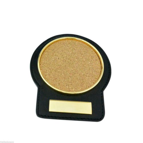 Deluxe Copper Gold and Black Absorbent Cork Coaster with Rim