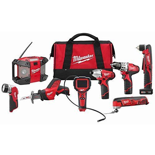 Milwaukee 8 tool combo kit 12v drill driver hex impact driver reciprocating saw for sale