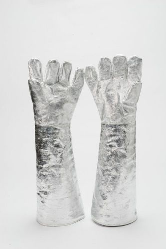 High temp(800°c) heat resistant aluminised safety fire work gloves for sale