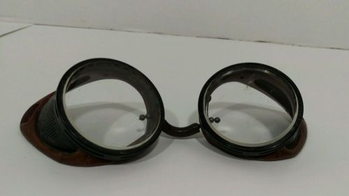 Welding Glasses, Vintage, Bakelite, No Strap, Steampunk, Clear Lenses