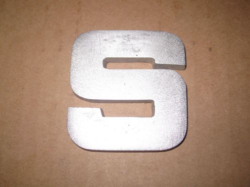 Cast Aluminum Wide blocked letter &#034;S&#034;  2 3/8 inch Long 1/4 thick plaques sign