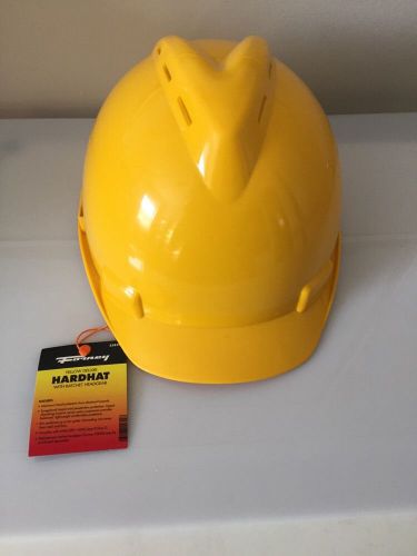 Forney Yellow Deluxe Hard Hat with Ratchet Headgear