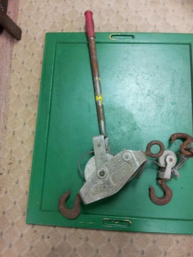 Vtg. lug all wire/cable hoist with hooks-retro lineman for sale