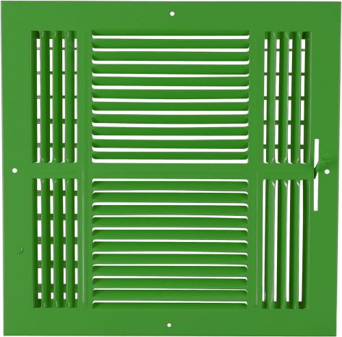 12w&#034; x 12h&#034; Fixed Stamp 4-Way AIR SUPPLY DIFFUSER, HVAC Duct Cover Grille Green