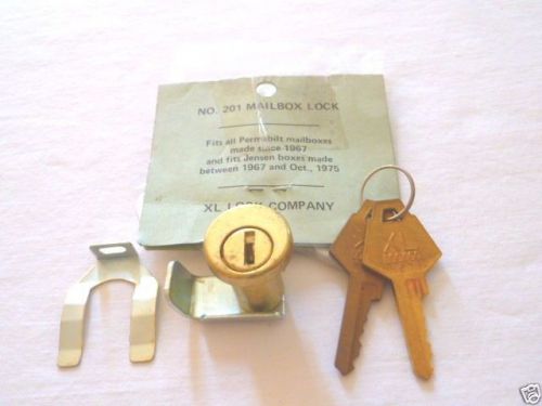 (2) XL Lock Box Co. Permabiilt #210 Mail Box locks w/ Keys Brass Worldwide
