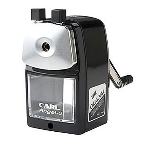 Desert Song Carl Angel-5 Pencil Sharpener, Black, Quiet for Office, Home and
