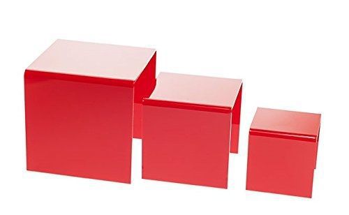 Source One LLC 3,4,5 Inch Acrylic Riser 3 Piece set - Red