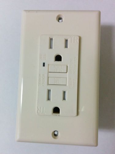 NEW 15A Tamper Resistant TR GFCI Duplex Outlet Receptacle 15 Amp w/LED ALMOND