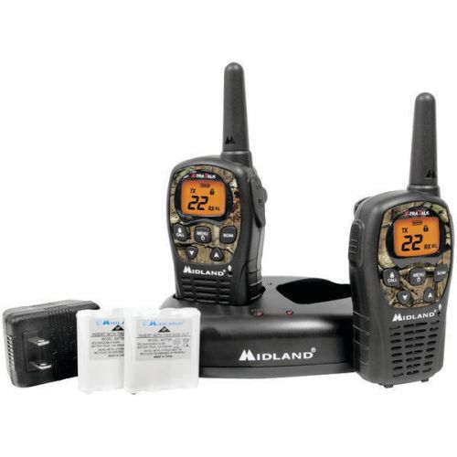 Midland LXT535VP3 GMRS Radio 2 Packw/Rechargeable Battery 24-Mile Radius Camo
