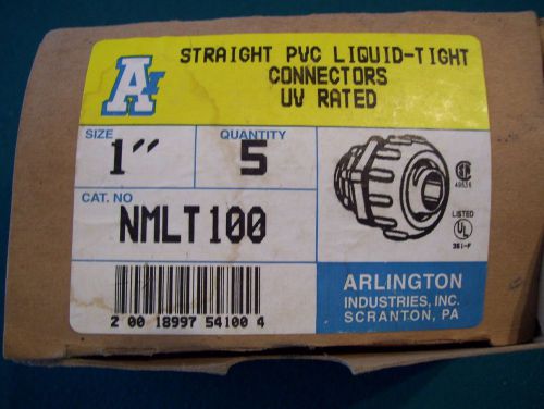 (5) arlington nmlt-100 1&#034; carflex straight connector - flex pvc for sale