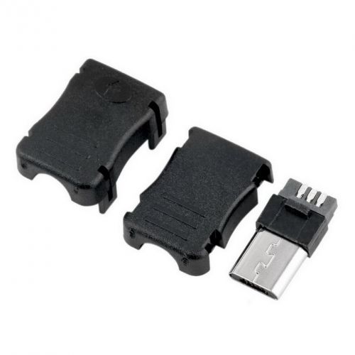 10pcs Micro USB T Port Male 5 Pin Plug Socket Connector Plastic Cover For DIY LX
