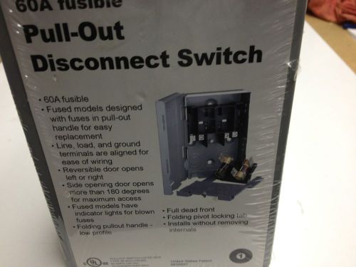 NEW TRADE PRO FUSIBLE PULL-OUT DISCONNECT SWITCH: TP-60, 60A, FUSES