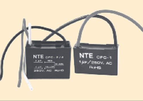 4.0 mf 2-wire metallized polyester film capacitor for ceiling fans - nte cfc-4 for sale